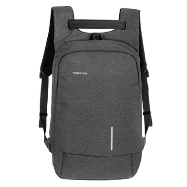 Zwarte rugzak met tweekleurige stof